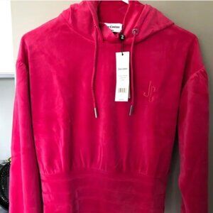 Juicy couture mock neck hoodie. Color is Vixen Pink.
